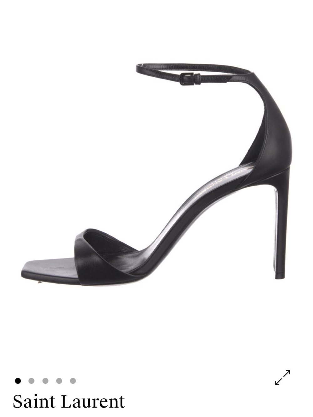 Saint Laurent Black Leather Ankle-Strap Stiletto Sandals - Minimal